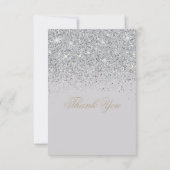 Silver Glitter Dank u kaarten (Achterkant)