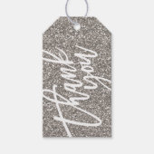 Silver Glitter Dank u label Cadeaulabel (Voorkant)