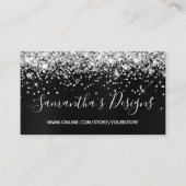 Silver Glitter Dark Grey Black Folie Online Store Visitekaartje (Voorkant)