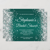 Silver Glitter Dark Turquoise Ombre Fancy Monogram Kaart (Voorkant / Achterkant)
