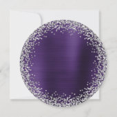 Silver Glitter Dark Violet Folie 50e verjaardag Kaart (Achterkant)
