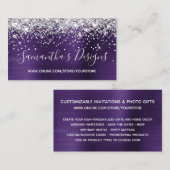 Silver Glitter Dark Violet Folie Online Store Visitekaartje (Voorkant / Achterkant)