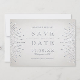 Silver glitter deco vintage bruiloft behalve datum save the date