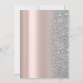 Silver Glitter Diamond Dress Roos Goud Sweet 16 Kaart (Achterkant)