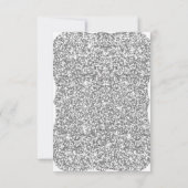 Silver Glitter Diamond Hearts Response Kaart (Achterkant)