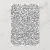 Silver Glitter Diamond Hearts Response Kaart (Achterkant)