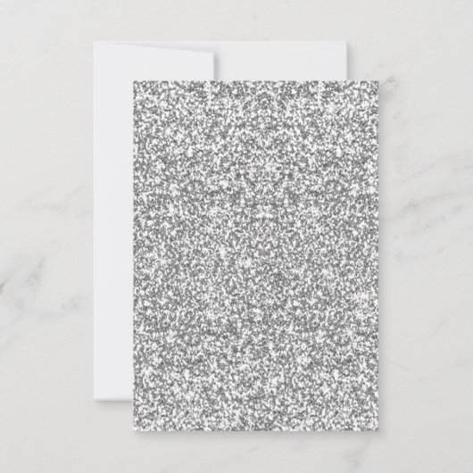 Silver Glitter Diamond Hearts Table Place Card Kaart (Achterkant)