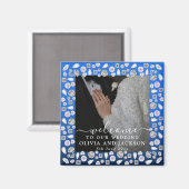 Silver Glitter Diamond Hearts Wedding Magneet (Voorkant / Achterkant)