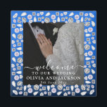 Silver Glitter Diamond Hearts Wedding Magneet<br><div class="desc">Art Deco Bruiloft Diamant Zwart-wit Schuimbord</div>