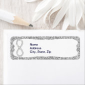 Silver Glitter Diamond Infinity Adresetiketten Etiket (Insitu)
