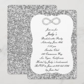 Silver Glitter Diamond Infinity Bachelorette Party Kaart (Voorkant / Achterkant)