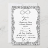 Silver Glitter Diamond Infinity Bachelorette Party Kaart (Voorkant)