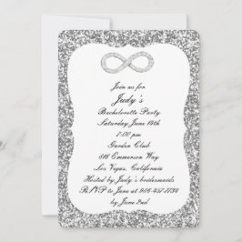 Silver Glitter Diamond Infinity Bachelorette Party Kaart