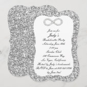 Silver Glitter Diamond Infinity Bachelorette Party Kaart (Voorkant / Achterkant)