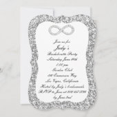 Silver Glitter Diamond Infinity Bachelorette Party Kaart (Voorkant)