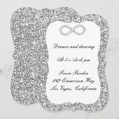 Silver Glitter Diamond Infinity Reception Kaart (Voorkant / Achterkant)