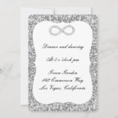 Silver Glitter Diamond Infinity Reception Kaart (Voorkant)