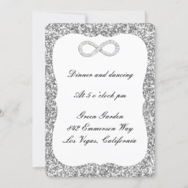 Silver Glitter Diamond Infinity Reception Kaart