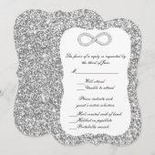 Silver Glitter Diamond Infinity Response Kaart (Voorkant / Achterkant)