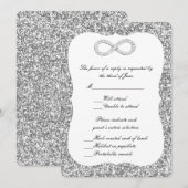 Silver Glitter Diamond Infinity Response Kaart (Voorkant / Achterkant)