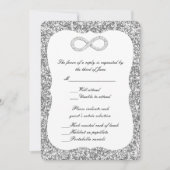 Silver Glitter Diamond Infinity Response Kaart (Voorkant)