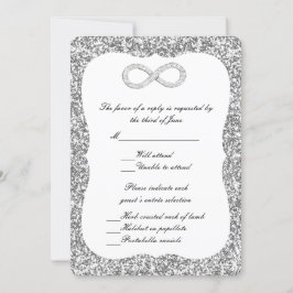 Silver Glitter Diamond Infinity Response Kaart