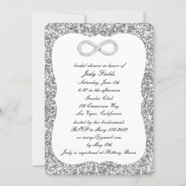 Silver Glitter Diamond Infinity Vrijgezellenfeest Kaart