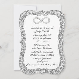 Silver Glitter Diamond Infinity Vrijgezellenfeest Kaart