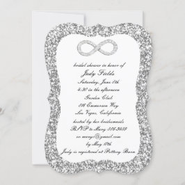 Silver Glitter Diamond Infinity Vrijgezellenfeest Kaart