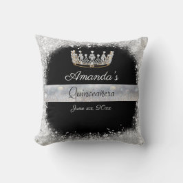 Silver Glitter, Diamond Princess Crown Quince Kussen