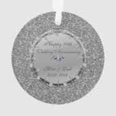 Silver Glitter Diamonds 50th Wedding Jubileum Ornament (achterkant)