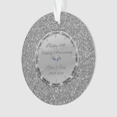 Silver Glitter Diamonds 50th Wedding Jubileum Ornament (voorkant)