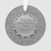 Silver Glitter Diamonds 50th Wedding Jubileum Ornament (voorkant)