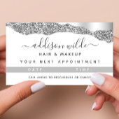 Silver Glitter Diamonds Glam Appointment Card Afsprakenkaartje