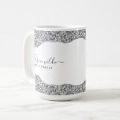 Silver Glitter Diamonds Glam Business Koffiemok (Voorkant links)