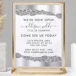 Silver Glitter Diamonds Glam Business Opening Flyer<br><div class="desc">Silver Glitter Diamonds Glam Business Opening Flyer. Elegant Silver Glitter hand lettered style calligraphy script professioneel design. Perfect voor make-up artiesten,  haarstylists,  cosmetologen en nog veel meer!</div>