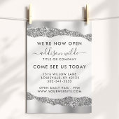 Silver Glitter Diamonds Glam Business Opening Flyer