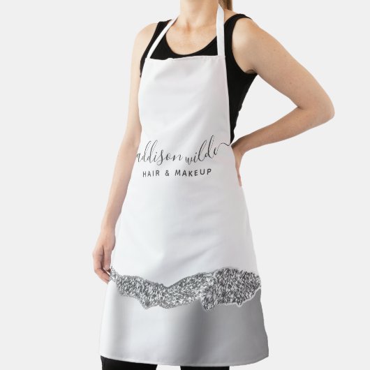 Silver Glitter Diamonds Glam Business Schort (Insitu)