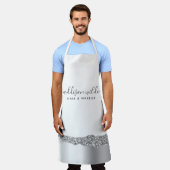 Silver Glitter Diamonds Glam Business Schort (Gedragen)