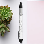 Silver Glitter Diamonds Glam Business Zwarte Inkt Pen