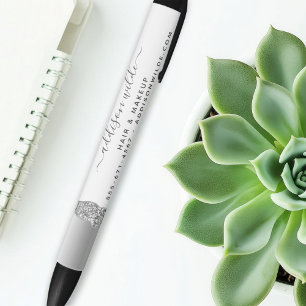 Silver Glitter Diamonds Glam Business Zwarte Inkt Pen