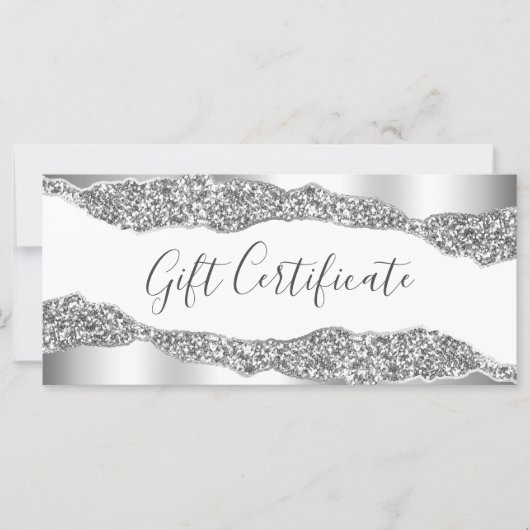Silver Glitter Diamonds Glam Cadeft Certificate (Voorkant)