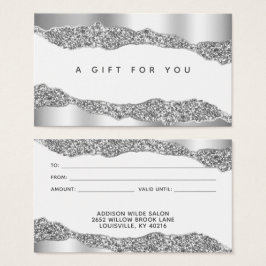 Silver Glitter Diamonds Glam Gift Kaart