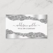 Silver Glitter Diamonds Professional Visitekaartje (Voorkant)