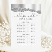 Silver Glitter Diamonds Service Price Menu