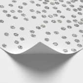 Silver Glitter Diamonds Stip Confetti White Cadeaupapier (Hoek)