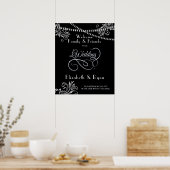 Silver Glitter Diamonds Welkom bij ons huwelijk Poster (Keuken)