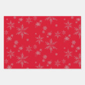 Silver Glitter Distress Snowflakes Kerstmis Inpakpapier Vel (Voorkant 3)