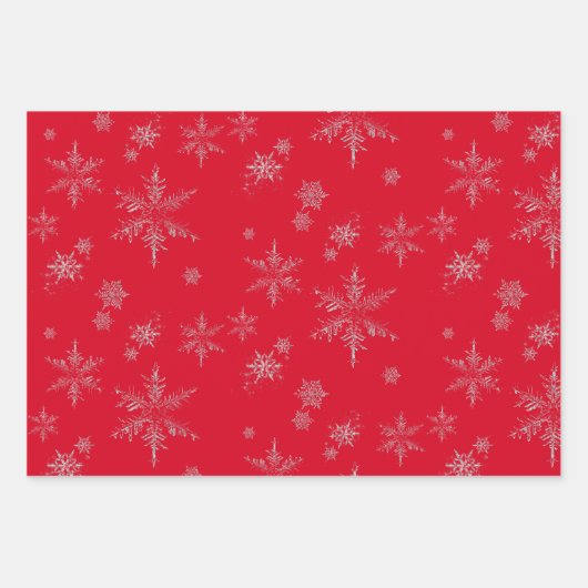 Silver Glitter Distress Snowflakes Kerstmis Inpakpapier Vel (Voorkant 3)