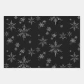 Silver Glitter Distress Snowflakes Kerstmis Inpakpapier Vel (Voorkant 2)